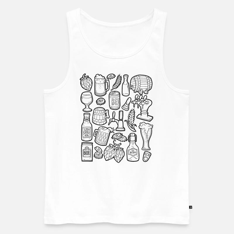 Bier Doodle - Männer Premium Bio Tank Top - Weiß
