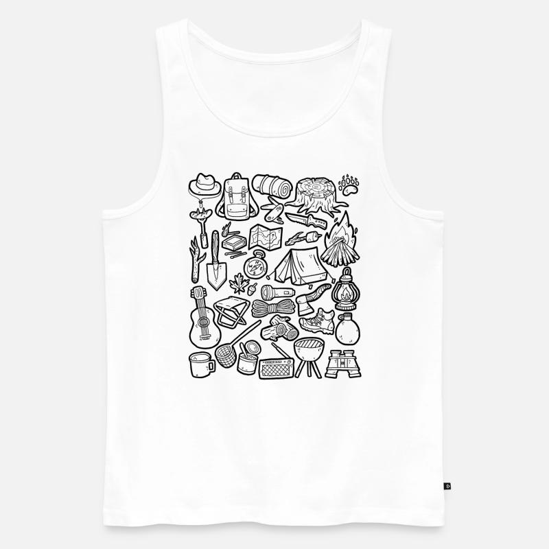 Camping - Männer Premium Bio Tank Top - Weiß
