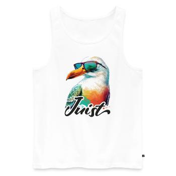 Juist holiday cool colorful seagull with sunglasses - Men's Premium Organic Tank Top - white - Front - Michal (187cm)