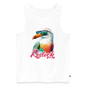 Rostock holiday cool colorful seagull with sunglasses - Men's Premium Organic Tank Top - white - Front - Michal (187cm)