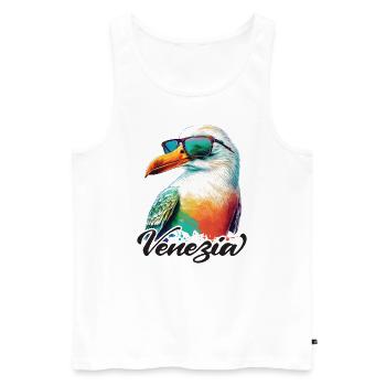 Venise Italie vacances mouette fraîche avec lunettes de soleil - Débardeur bio Premium Homme - blanc - Devant - Michal (187cm)