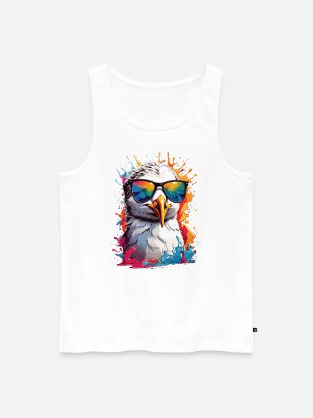 Måge solbriller sommerferie farverige - Herre Premium økologisk tanktop - hvid
