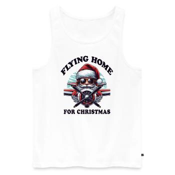 Pilot Santa Flying Home for Christmas Airplane - Men's Premium Organic Tank Top - white - Front - AI Model Male 178 light (178cm)