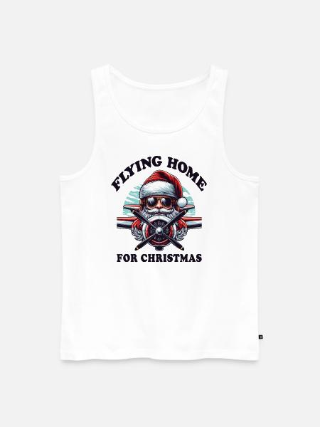 Pilot julemanden flyver hjem til julefly - Herre Premium økologisk tanktop - hvid