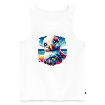Polygon Möwe Sommer Urlaub bunt - Männer Premium Bio Tank Top - Weiß - Vorne - Michal (187cm)