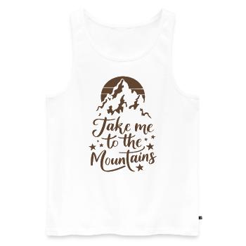 Take me to the Mountains Mountains Hiking Climbing - Men's Premium Organic Tank Top - white - Front - Michal (187cm)
