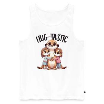 Hug-Tastic Suricate Maman Enfants Amour de la famille - Débardeur bio Premium Homme - blanc - Devant - Michal (187cm)