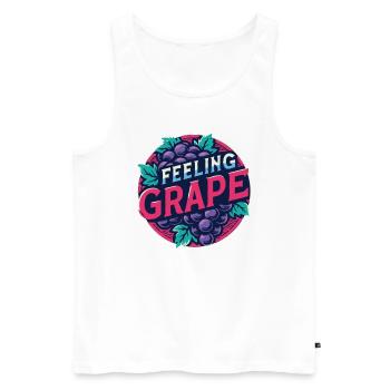 Feeling Grape Pun Winemaker Chemise à vin - Débardeur bio Premium Homme - blanc - Devant - AI Model Male 178 light (178cm)
