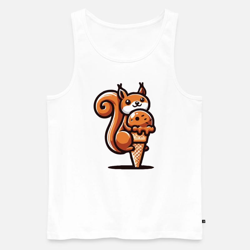 Eichhörnchen liebt Eis - Männer Premium Bio Tank Top - Weiß