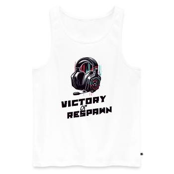 Chemise Victory ou Respawn Gaming Dictons - Débardeur bio Premium Homme - blanc - Devant - Michal (187cm)