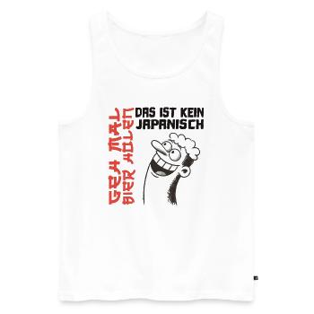 Das ist kein Japanisch Geh mal Bier holen Malle - Männer Premium Bio Tank Top - Weiß - Vorne - Michal (187cm)