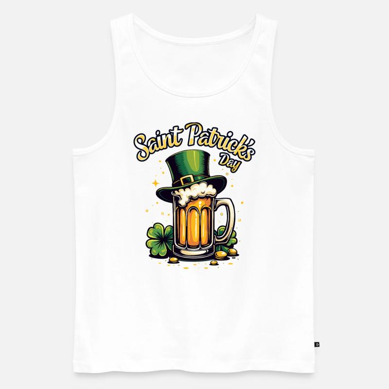 St Patrick`s Day Bier - Männer Premium Bio Tank Top - Weiß