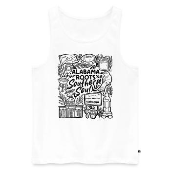 Alabama Roots – Southern Soul - Men's Premium Organic Tank Top - white - Front - Michal (187cm)