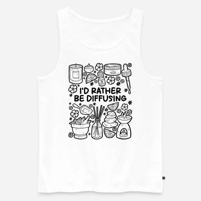 I’d Rather Be Diffusing – Aromatherapie - Männer Premium Bio Tank Top - Weiß