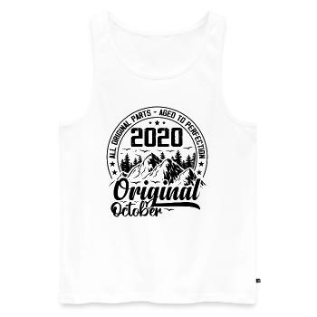 2020 October Original: 4 Year Anniversary Gift - Men's Premium Organic Tank Top - white - Front - Michal (187cm)