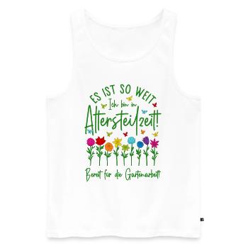 Ruhestand Garten Rente Gartenarbeit Altersteilzeit - Männer Premium Bio Tank Top - Weiß - Vorne - AI Model Male 178 light (178cm)