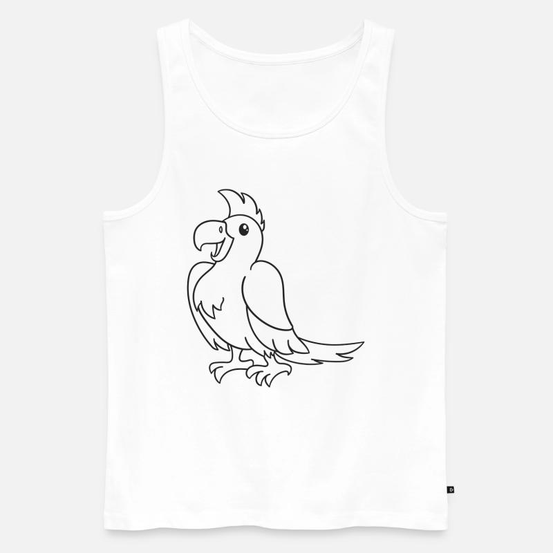Papagei, Vogel, Geschenk, Geschenkidee - Männer Premium Bio Tank Top - Weiß