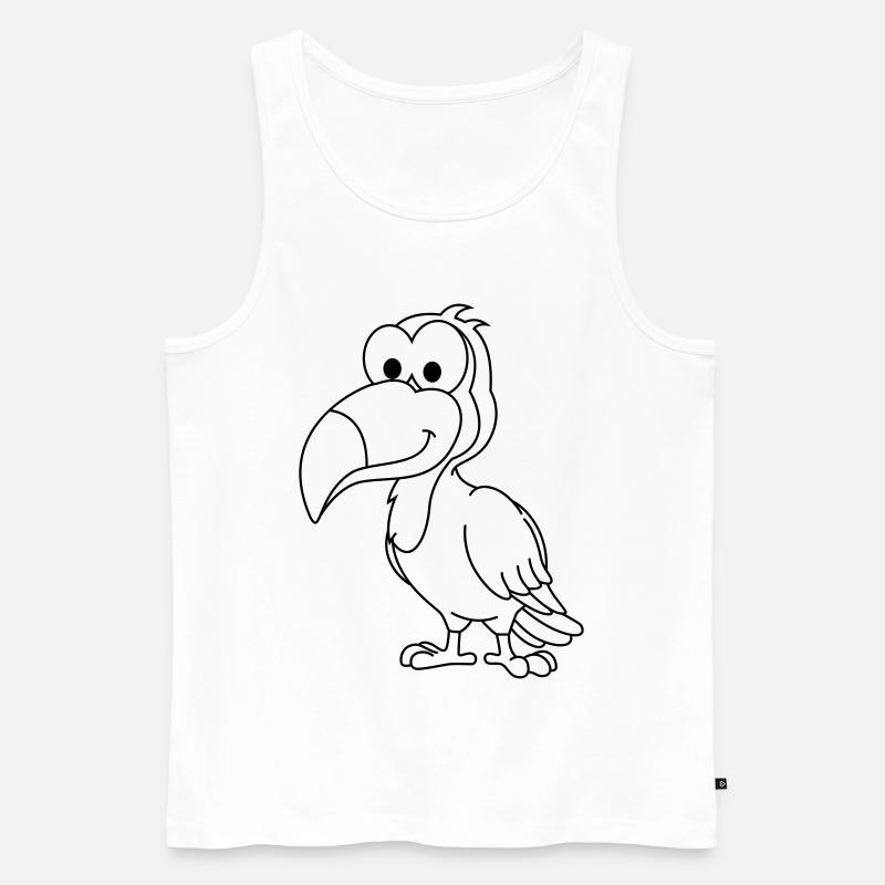 Tukan Comic Tier - Männer Premium Bio Tank Top - Weiß