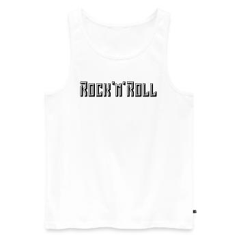 Lettrage Rock 'n' Roll (3D / POS / 1C) - Débardeur bio Premium Homme - blanc - Devant - AI Model Male 178 light (178cm)