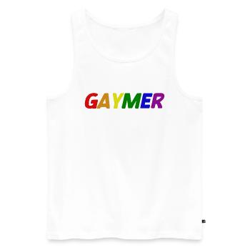 Gaymer LGBT Pride Rainbow Gamer Video Games - Männer Premium Bio Tank Top - Weiß - Vorne - Michal (187cm)