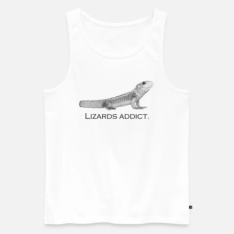 Eidechsen-süchtig - Männer Premium Bio Tank Top - Weiß