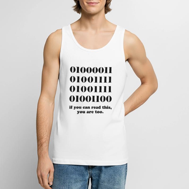 Computer binary code developers gift Men's Premium Organic Tank Top
