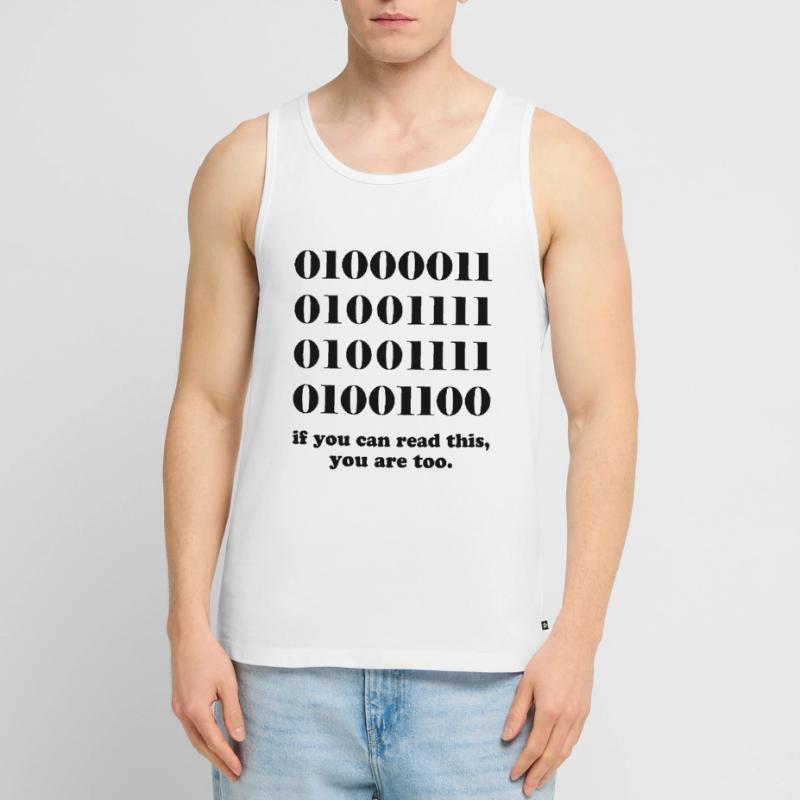 Computer binary code developers gift Men's Premium Organic Tank Top
