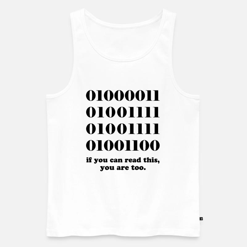 Computer binary code developers gift - Men's Premium Organic Tank Top - white