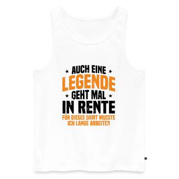 Auch Eine Legende Geht Mal In Rente Geschenk Rente - Männer Premium Bio Tank Top - Weiß - Vorne - Michal (187cm)
