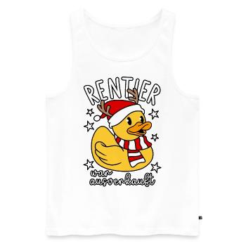 Rentier war ausverkauft - Männer Premium Bio Tank Top - Weiß - Vorne - Michal (187cm)