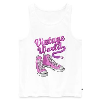 Pink vintage sneakers - Männer Premium Bio Tank Top - Weiß - Vorne - Michal (187cm)