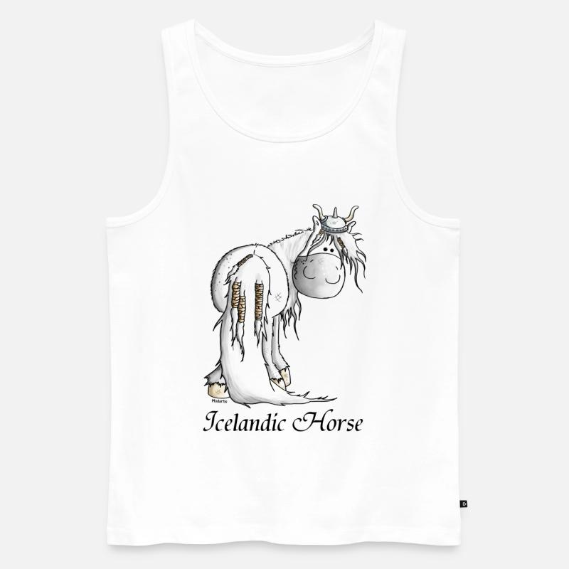 Wilder Wikinger Isländer - Pferd - Männer Premium Bio Tank Top - Weiß
