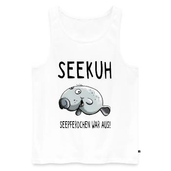 Fröhliche Seekuh - Seekühe - Sirenia - Comic - Männer Premium Bio Tank Top - Weiß - Vorne - Michal (187cm)