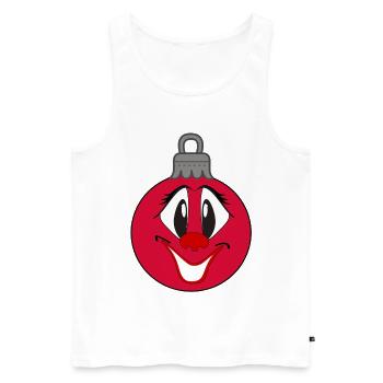 Weihnachtsbaumkugel mit fröhlichem Comic Gesicht  - Männer Premium Bio Tank Top - Weiß - Vorne - AI Model Male 178 light (178cm)