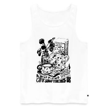 CUP OF SHUT THE HELL UP - Men's Premium Organic Tank Top - white - Front - Michal (187cm)