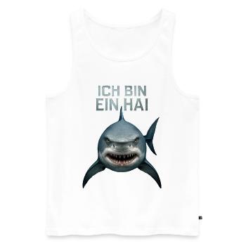 Haifisch Hai Kostüm Meerestier unter Wasser Haie - Männer Premium Bio Tank Top - Weiß - Vorne - Michal (187cm)