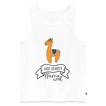 LAMA LLAMAS WOOL ALPACA ANIMALS CUTE CUTE MOTIFS - Men's Premium Organic Tank Top - white - Front - AI Model Male 178 light (178cm)