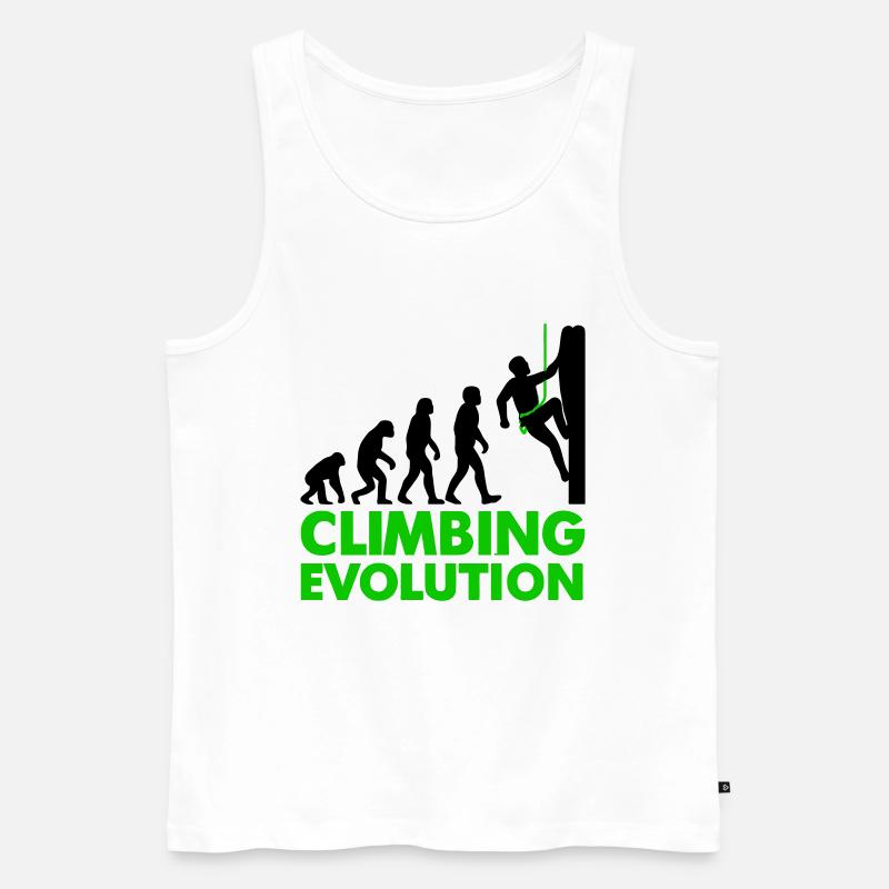 Climbing Evolution Klettern - Männer Premium Bio Tank Top - Weiß