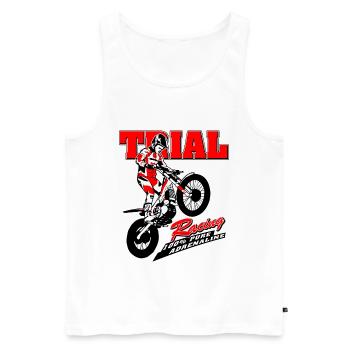 Motorrad Trial - Motorcycle Trial - Männer Premium Bio Tank Top - Weiß - Vorne - AI Model Male 178 light (178cm)