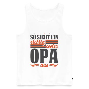 So sieht Bester Opa der Welt Vatertag Loading Ich - Männer Premium Bio Tank Top - Weiß - Vorne - Michal (187cm)
