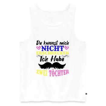 Vater von zwei Töchtern Papa Tochter Vatertag - Männer Premium Bio Tank Top - Weiß - Vorne - Michal (187cm)
