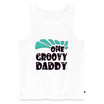 Ein grooviger Papa, Ein toller Papa - Männer Premium Bio Tank Top - Weiß - Vorne - Michal (187cm)