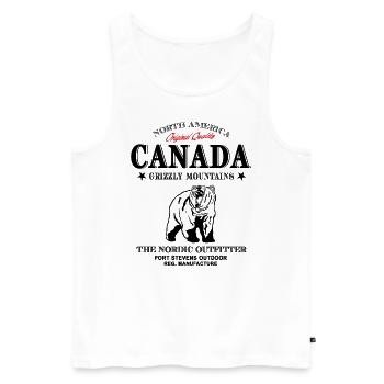 Canada Adventures - Canadian grizzly - Männer Premium Bio Tank Top - Weiß - Vorne - Michal (187cm)