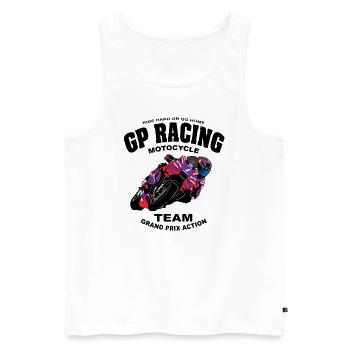 Motorcycle Racing - Superbike - Men's Premium Organic Tank Top - white - Front - AI Model Male 178 light (178cm)