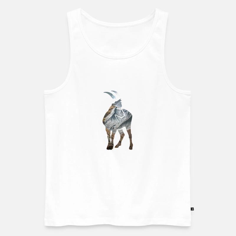Alpensteinbock Sternzeichen Klettern Berggipfel - Männer Premium Bio Tank Top - Weiß