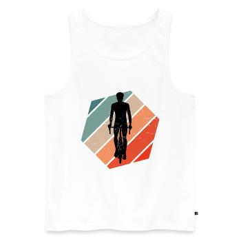 Mtb Cycling Bike Cyclist Cycling - Men's Premium Organic Tank Top - white - Front - Michal (187cm)