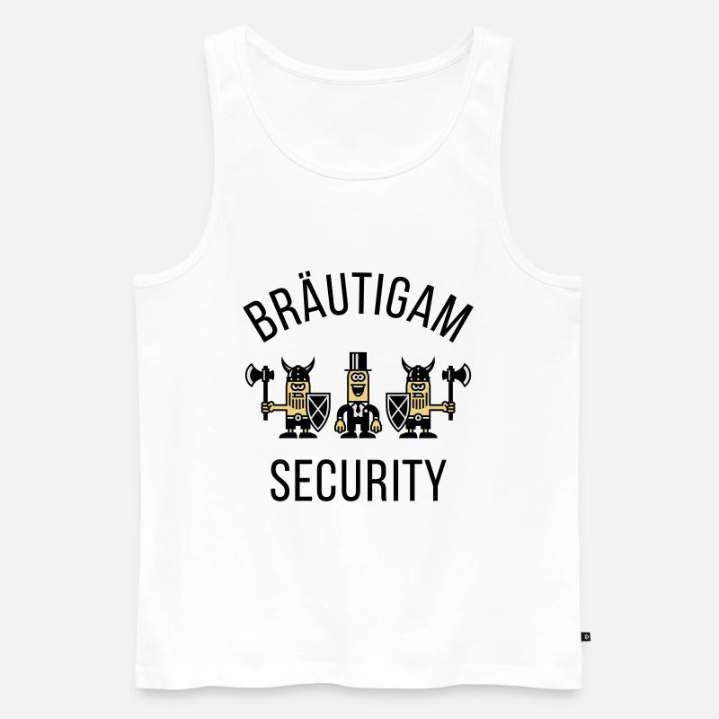 Bräutigam Security Wikinger (JGA / POS) - Männer Premium Bio Tank Top - Weiß