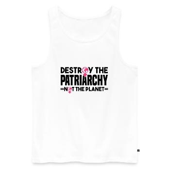 Feminismus Gleichberechtigung Frauenpower Spruch - Männer Premium Bio Tank Top - Weiß - Vorne - Michal (187cm)