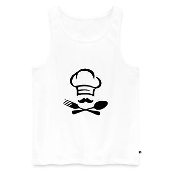 Cooking heartbeat chef cook - Men's Premium Organic Tank Top - white - Front - Michal (187cm)