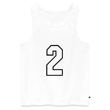 2 years jersey number 2 t-shirt sports jersey 2 - Men's Premium Organic Tank Top - white - Front - AI Model Male 178 light (178cm)